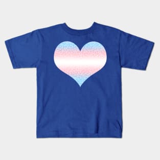 Ombré transgender colours and white swirls doodles heart Kids T-Shirt